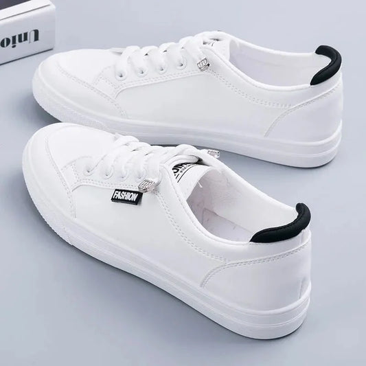 Vulcanize Flats Solid Color Mesh Shoes Young Woman Casual White Shoes