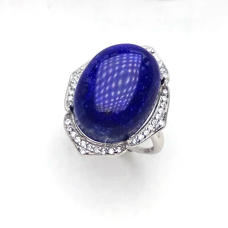 CSJ Big Stone Natural Aquamarine Rings Sterling 925 Silver Turquoise Gemstone 13*18mm Jewelry Women Wedding Engagment Party Gift
