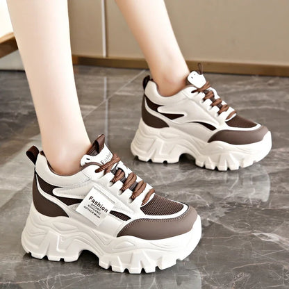 Lace Up Thick Bottom Vulcanized Shoes Breathable Non Slip Sports Shoes