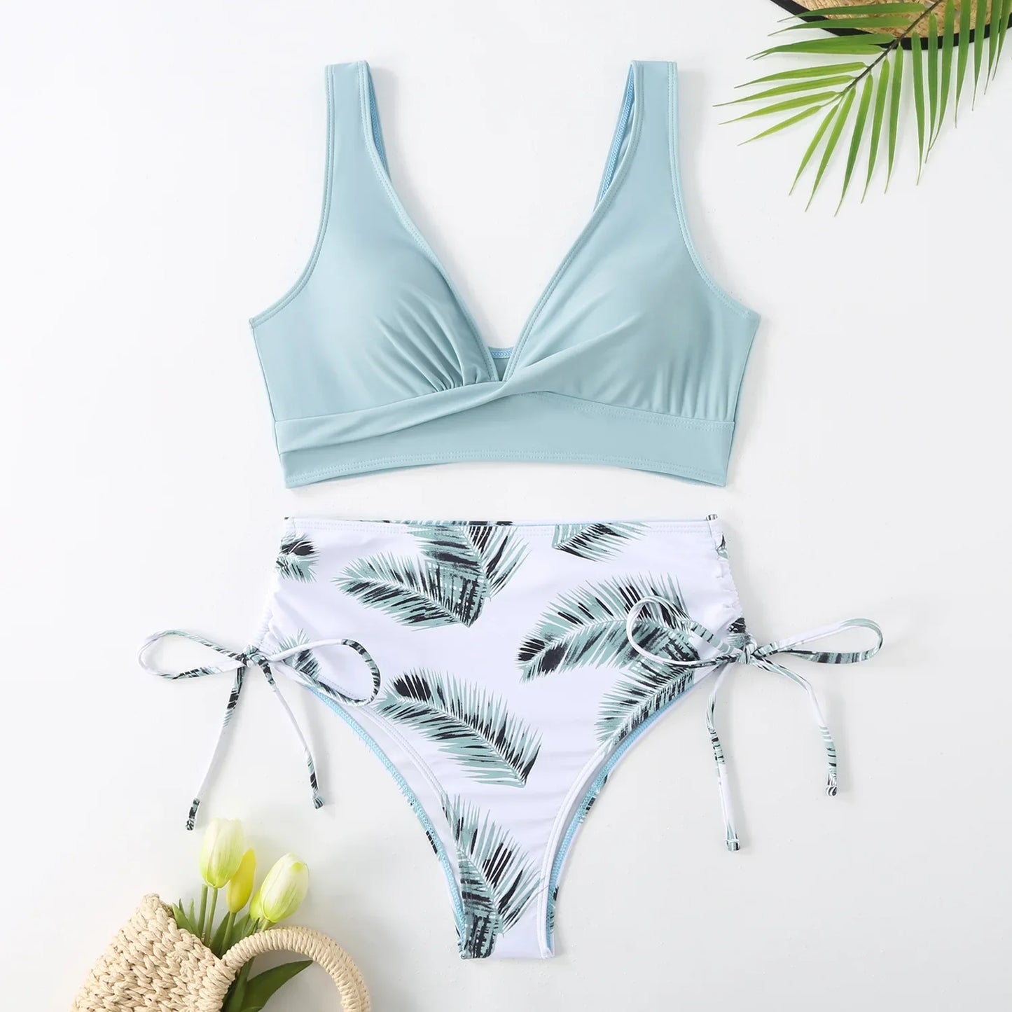 Swimsuit Women Trend Swimwear Female High Waisted Bikinis Sets Korean Swimming for Woman Bathing Suit Beachwear