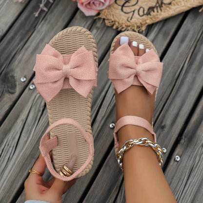 New Summer Lightweight Sandals Fashion Beach Casual Slippers Outdoor Bow Tie Flat Shoes Home Slides Women