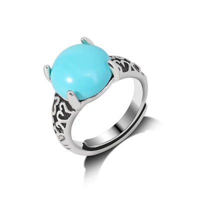 Rose Quartzs Rings Natural Stone Labradourites Beads Rings Silver Color Rings Party Wedding Anniversary Engagement Gifts Jewelry