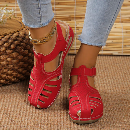 New Summer Women Wedge Sandals Premium Orthopedic Open Toe Sandals Vintage Anti-slip Leather Casual Female Platform Retro Shoes