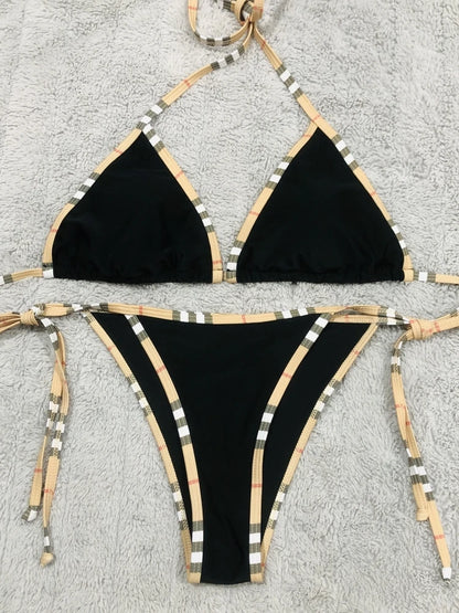 Luxurious Strappy Bikini Set High End Designer Summer Beach Swimwear Women Vogue Sexy Summer Vacation Pool Party Tankini