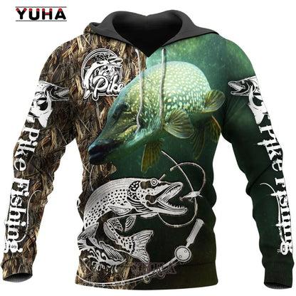 Fashion Men Hoodie Cool Carp Fishing 3D Printed Harajuku Sweatshirt Unisex Casual Pullover hoodies sudadera hombre