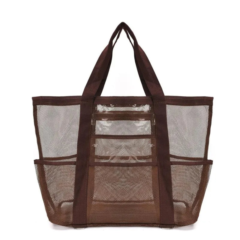 Picnic Beach Bag Women Mesh Transparent Swim Storage High Capacity Shopping Bags Tote