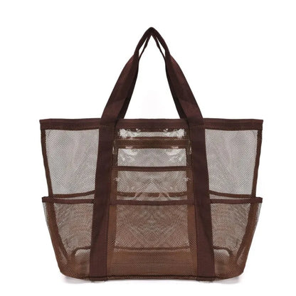 Picnic Beach Bag Women Mesh Transparent Swim Storage High Capacity Shopping Bags Tote
