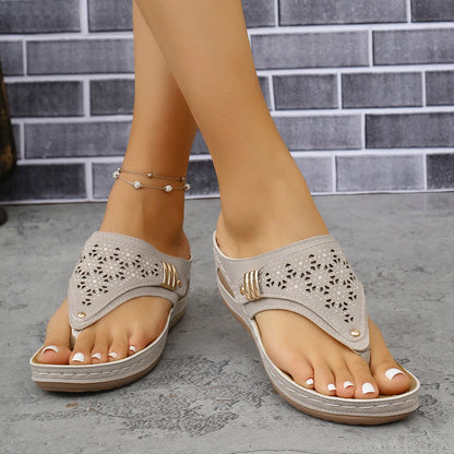 Summer Women Wedge Sandals Open Toe Outdoor New Flip Flops Fashion Casual Designer Shoes Slip on Platform Sandals Slides Women