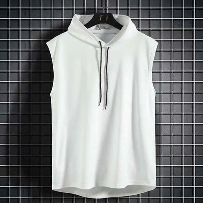 Brand New Solid Color  Men's Tank Tops Vest Sleeveless Tees For Male Hooded Man Vests Tops Hip Hop Men Tank Top T shirt