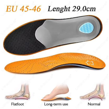 Leather Orthopedic Insole Orthotic Arch Support Instep Flat Foot Shoe Pad PU Latex Antibacterial Active Carbon Foot Care Unisex