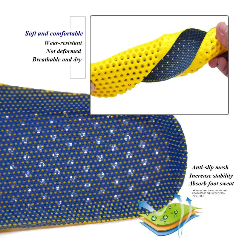 1Pair of Sports Memory Foam Insole Breathable Deodorant Running Pad Support Plug-in Foot Care Insole Men Women Orthopedic Insole