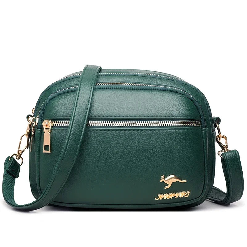High Quality Soft Leather Purse Fashion Women Shoulder Messenger Bag Multi-pocket Wear-resistant Bag Luxury Ladies Handbag Sac