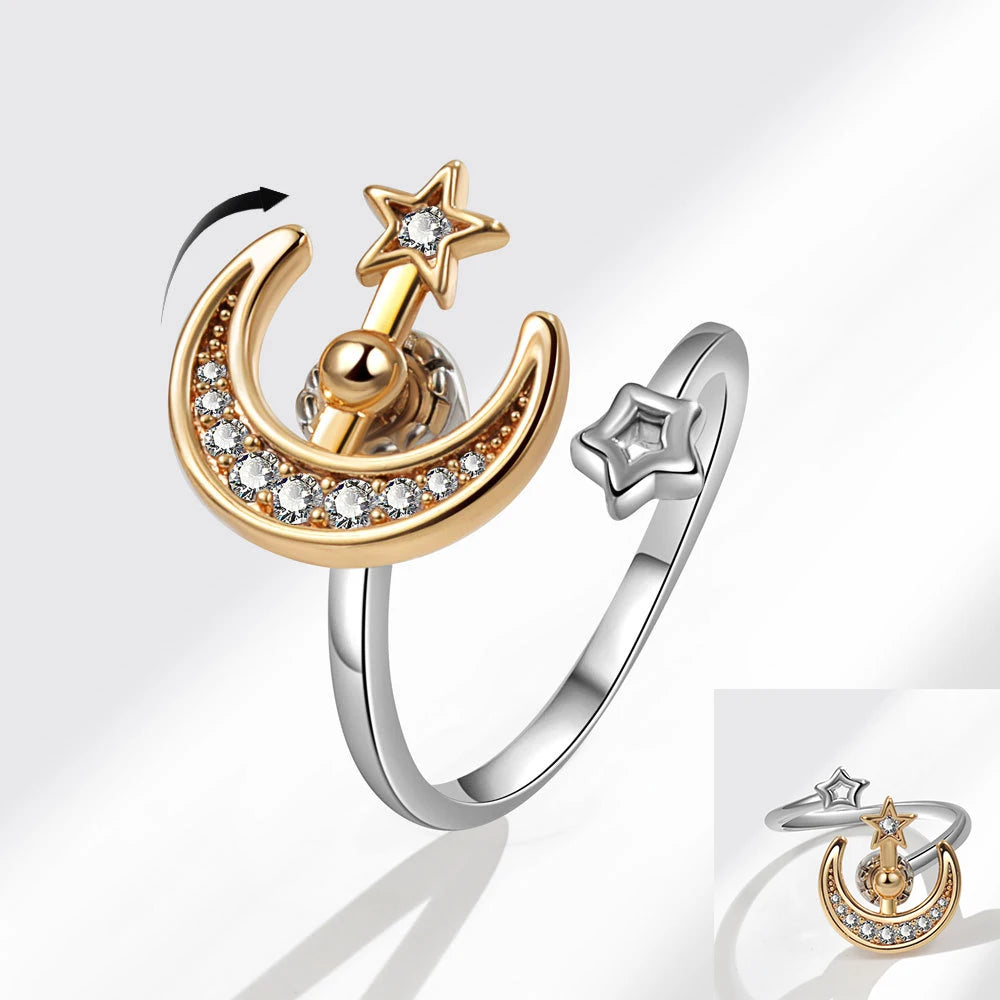 VENTFILLE 925 Sterling Silver Sunflower Diamond Zircon Rotatable Ring For Women Gift Relieve Stress Ring Jewelry Wholesale