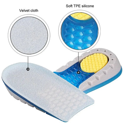 Premium TPE Gel Heightened Insole Half Shoe Pads for Men Women Comfortable Silicone Gel Invisible Heel Lift 1-3cm Soles Support